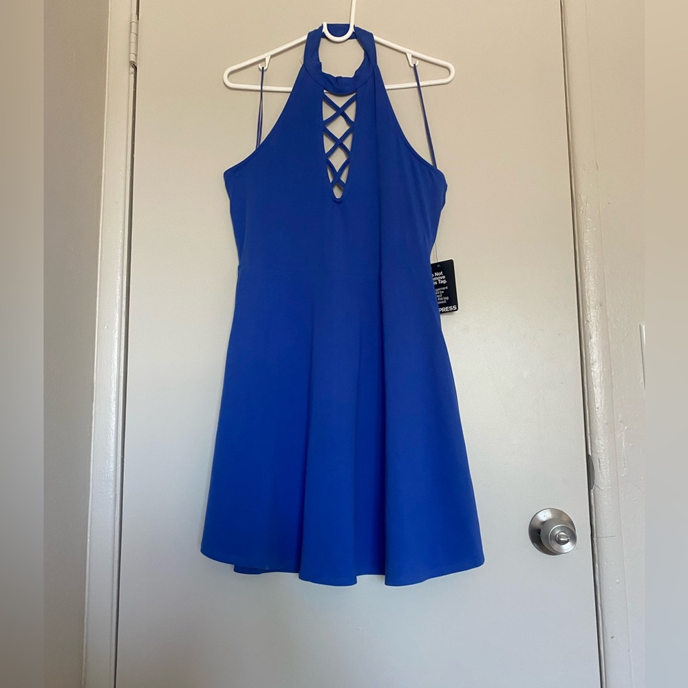 Express Royal Blue Crisscross Top